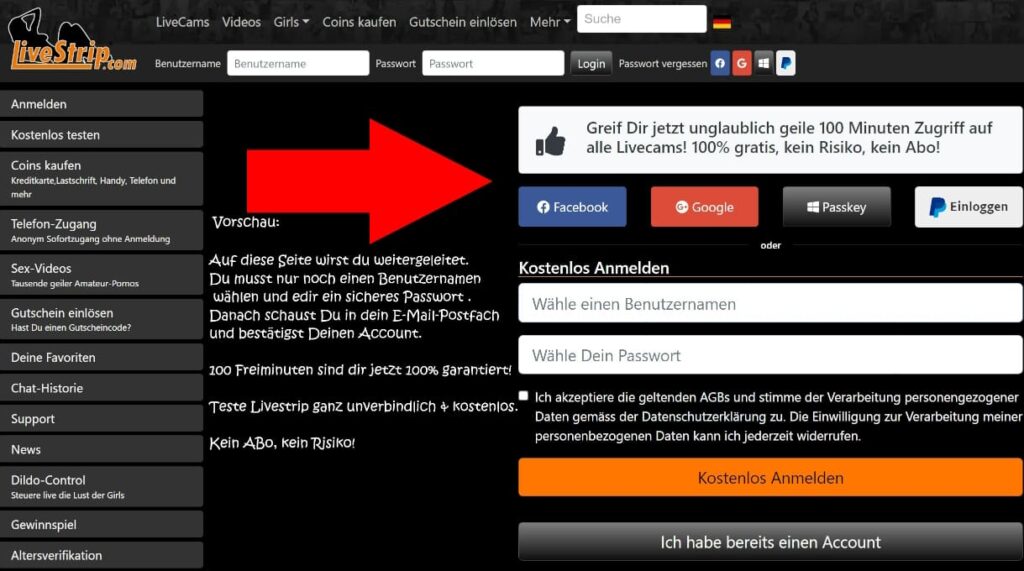 Livestrip Gutschein einlösen Livestrip Gutschein einlösen